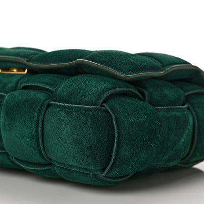 Bottega Veneta Suede Maxi Intrecciato Padded Chain Cassette Crossbody Bag Emerald Green 8 of 8