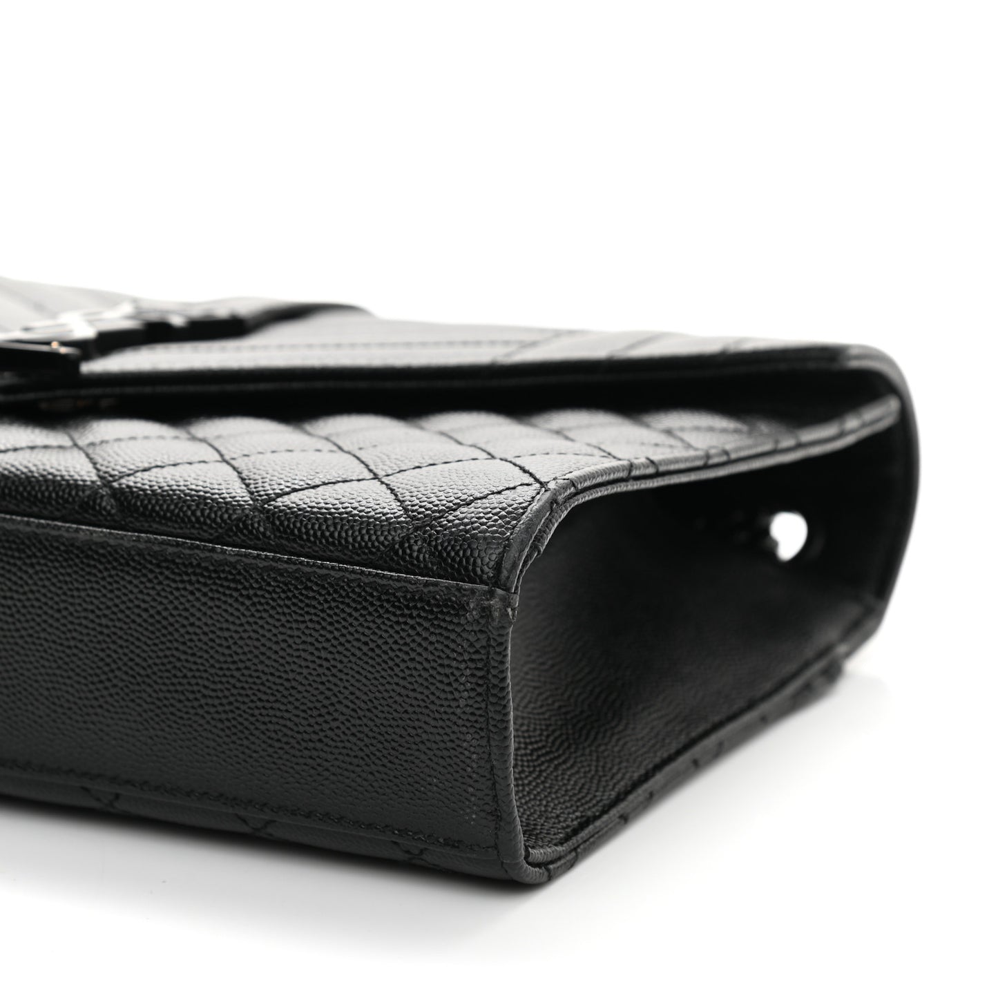 Grain De Poudre Textured Mixed Matelasse Triquilt Medium Monogram Satchel Black