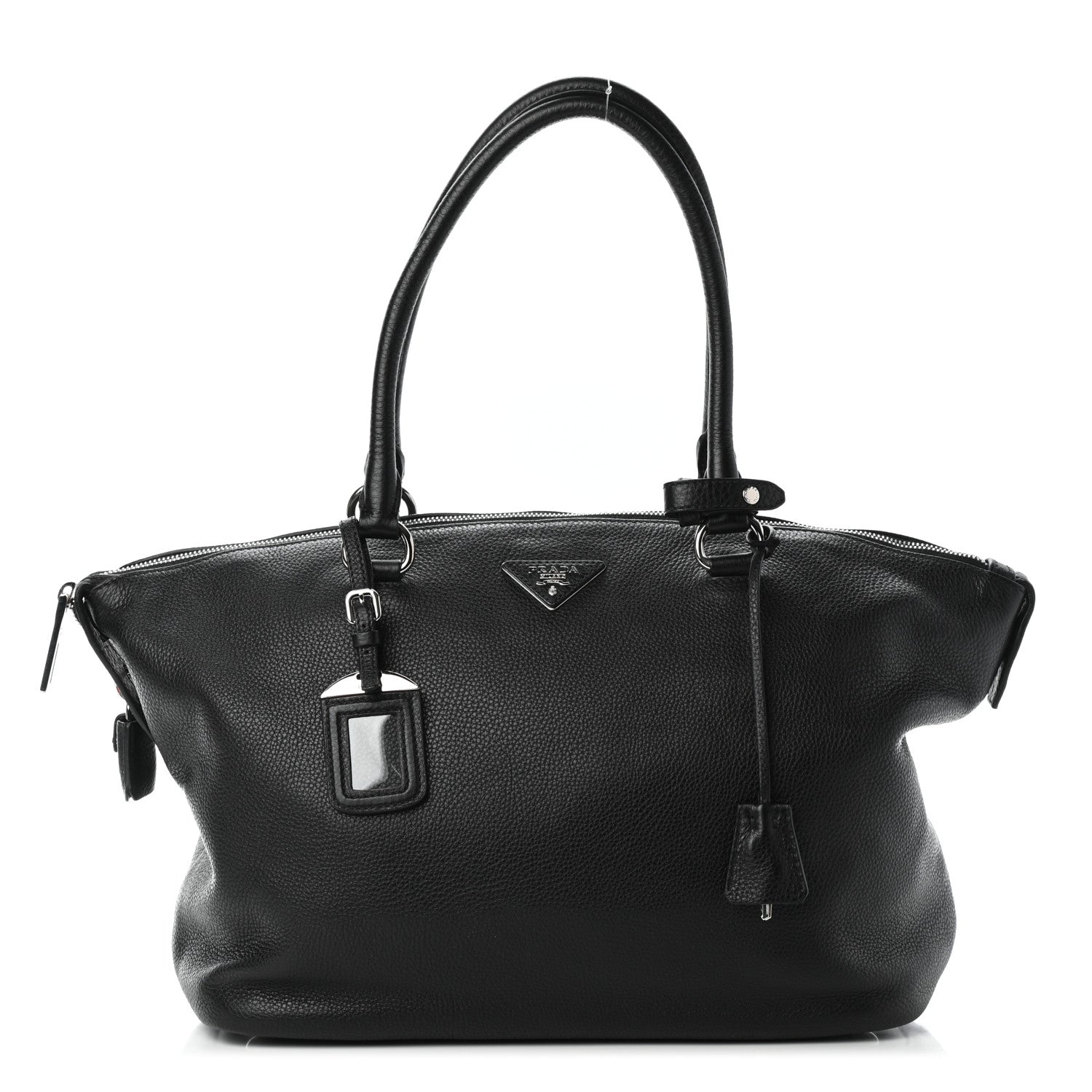 Prada Vitello Phenix Satchel Black 1 of 8