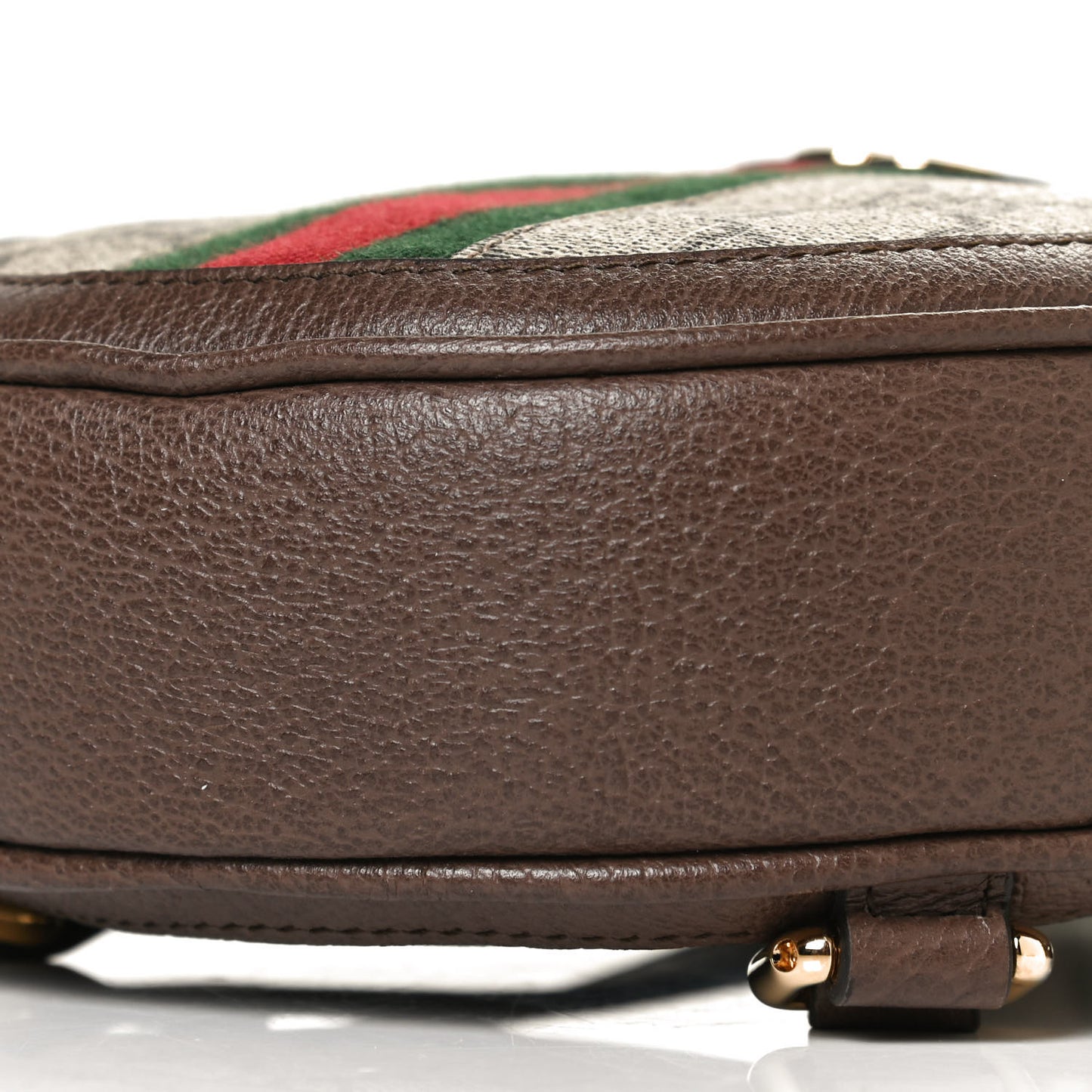 GG Supreme Monogram Web Mini Ophidia Round Backpack Brown