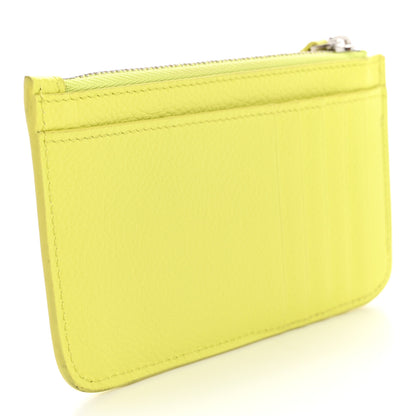 Balenciaga Grained Calfskin Logo Large Cash Long Coin Card Holder Yellow 3 of 7