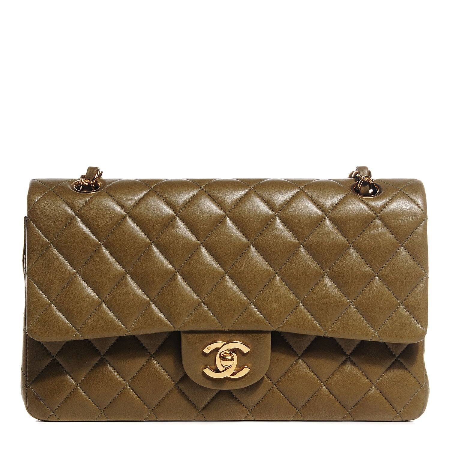 Chanel Lambskin Quilted Medium Double Flap Green 1 of 7