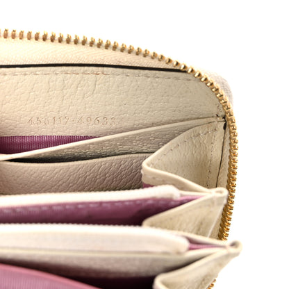 Gucci Textured Dollar Calfskin Berry Print GG Marmont Zip Around Wallet Mystic White Light Pink 7 of 7