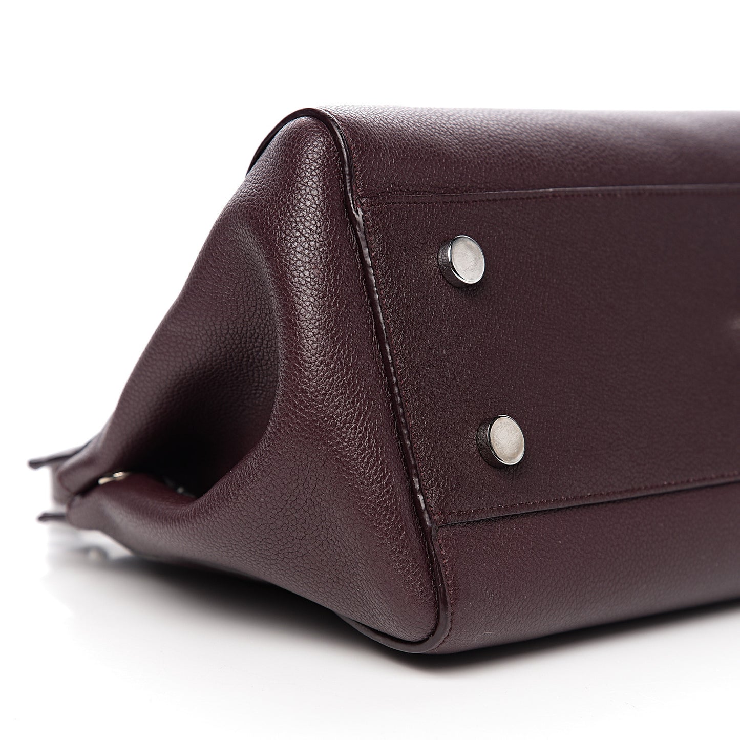 Grained Calfskin Small Cabas Rive Gauche Amaranto