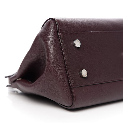 Saint Laurent Grained Calfskin Small Cabas Rive Gauche Amaranto 8 of 10
