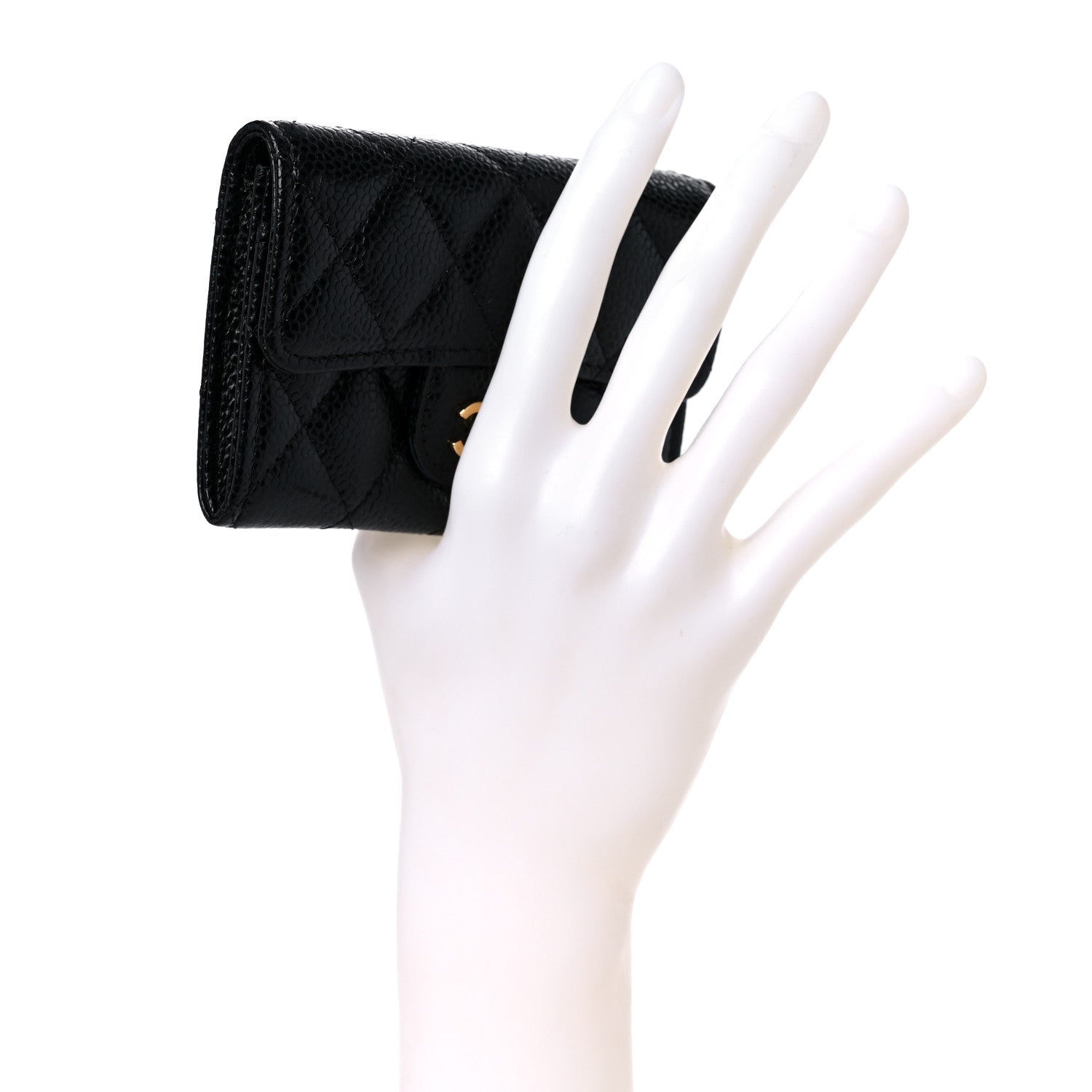Chanel Caviar Quilted Flap Card Holder Wallet Black 2 of 9