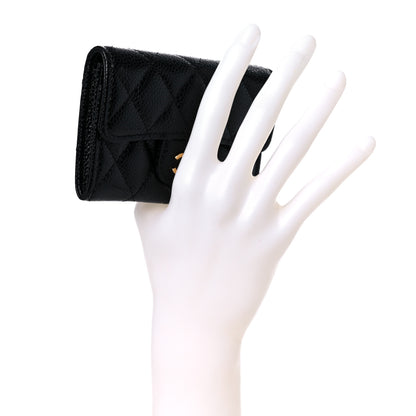 Chanel Caviar Quilted Flap Card Holder Wallet Black 2 of 9