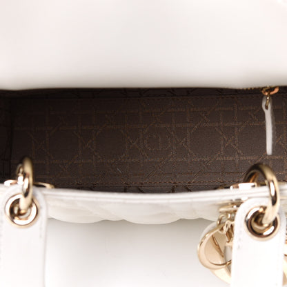 Christian Dior Lambskin Cannage Small My ABCDior Lady Dior White 4 of 4