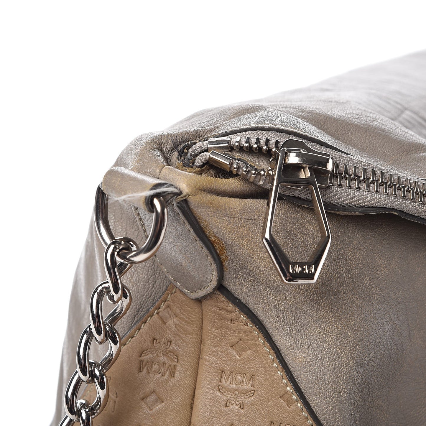 Calfskin Monogram Shoulder Bag Taupe