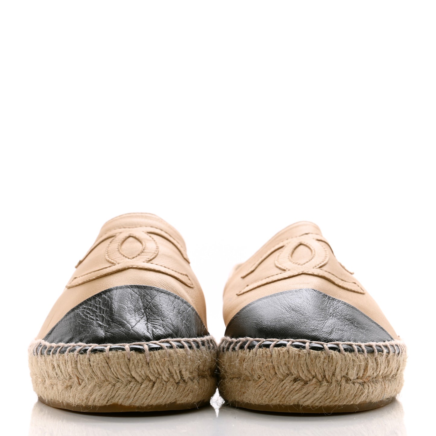 Lambskin CC Espadrilles 40 Beige Black