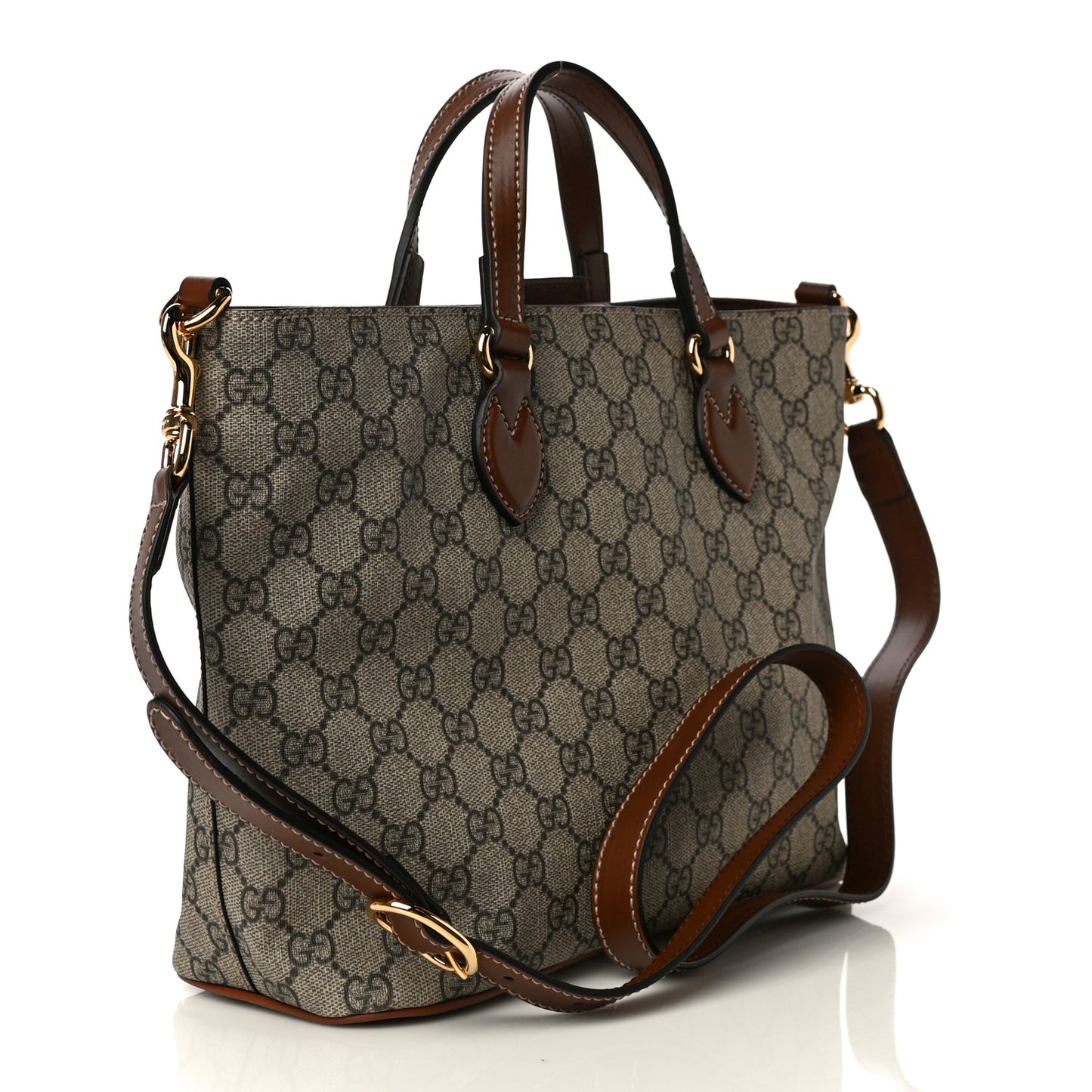 Soft GG Supreme Monogram Small Crossbody Tote Beige Cuir