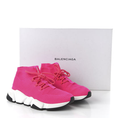 Balenciaga Knit Womens Speed Lace Up Sneakers 36 Rose Fluo 8 of 8