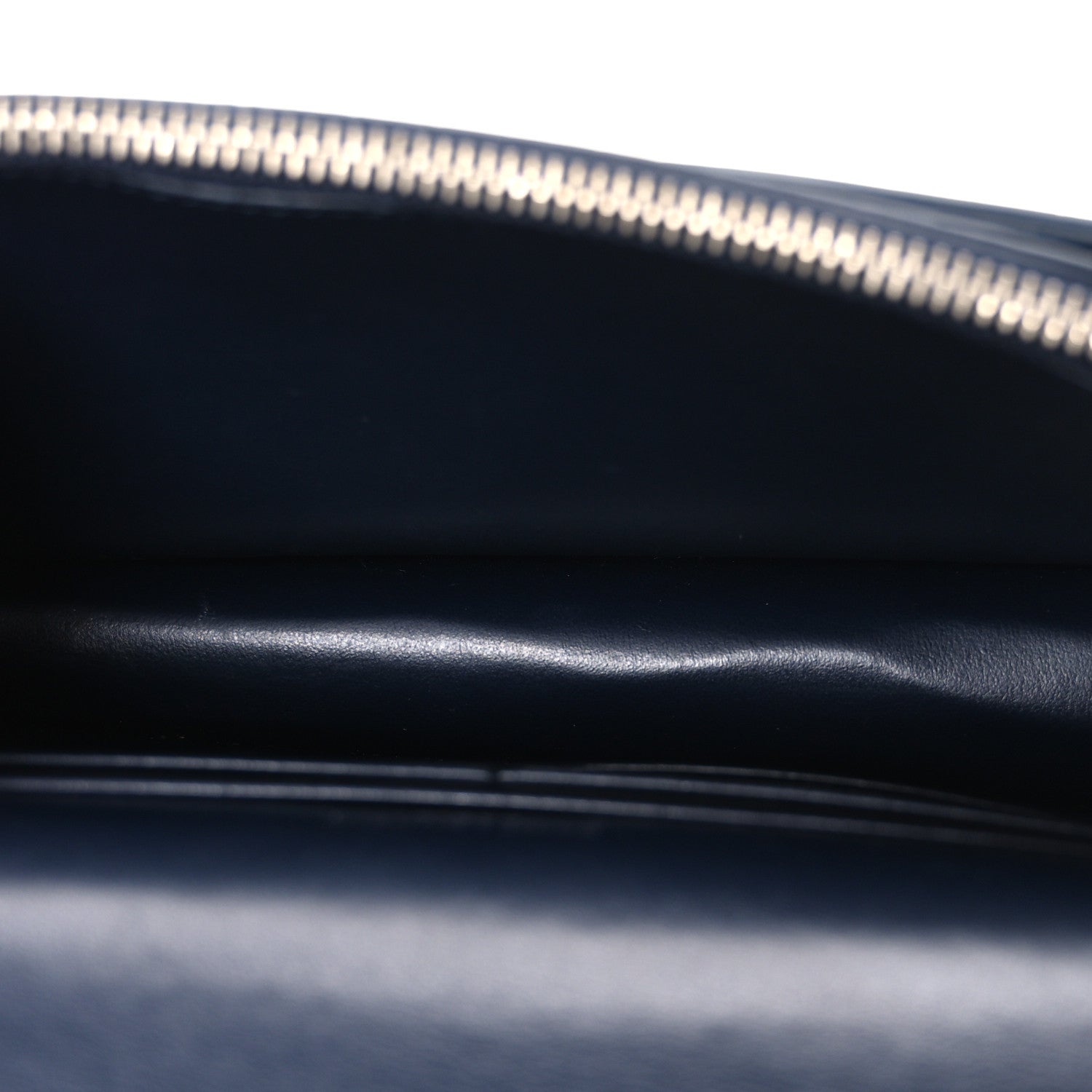 Saint Laurent Calfskin Crocodile Embossed Monogram Sunset Chain Wallet New Cobalt 4 of 9