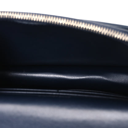 Saint Laurent Calfskin Crocodile Embossed Monogram Sunset Chain Wallet New Cobalt 4 of 9