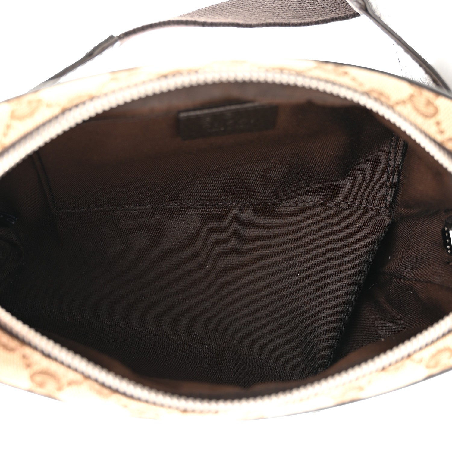 Gucci Monogram Dollar Calfskin Belt Bag Beige Ebony Testa di Moro Marrone Scuro 5 of 11