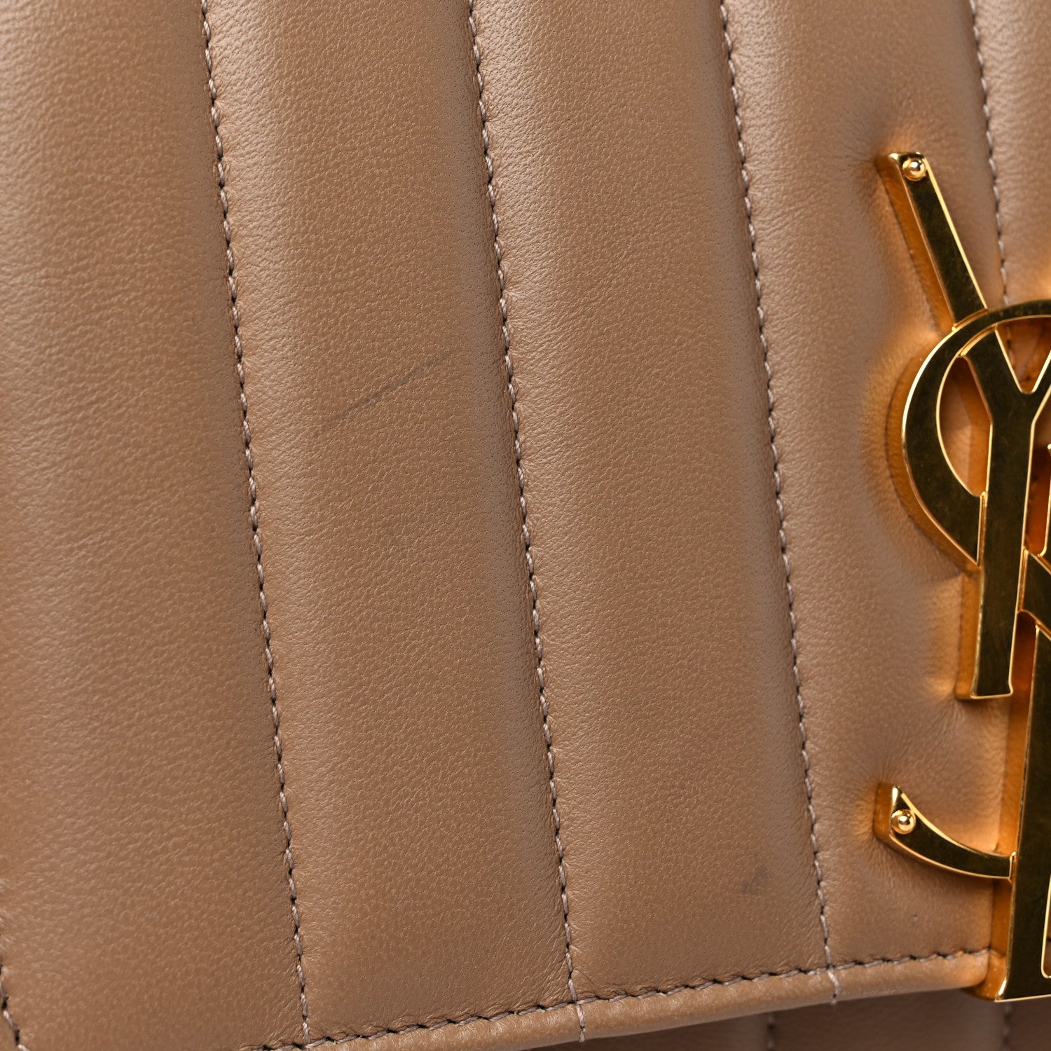 Saint Laurent Lambskin Matelasse Monogram Vicky Chain Wallet Peru 10 of 11