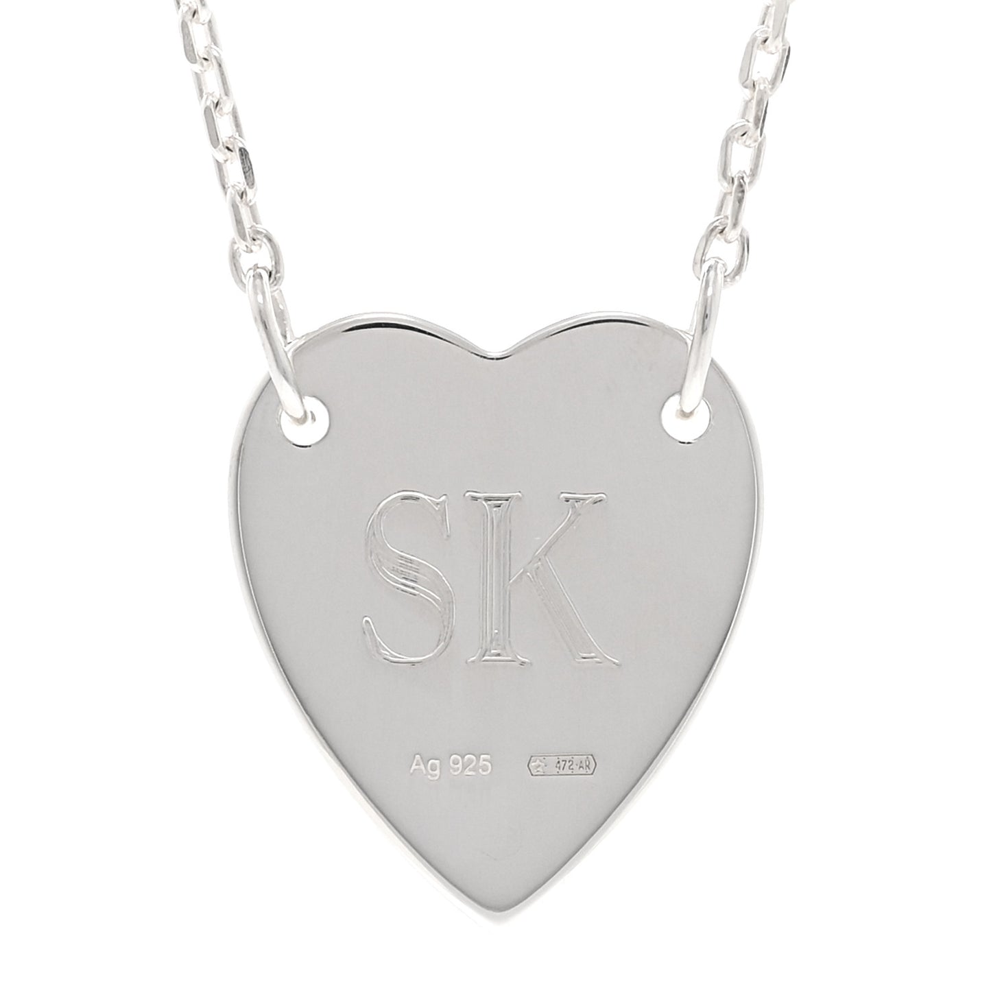 Sterling Silver Trademark Heart Pendant Necklace