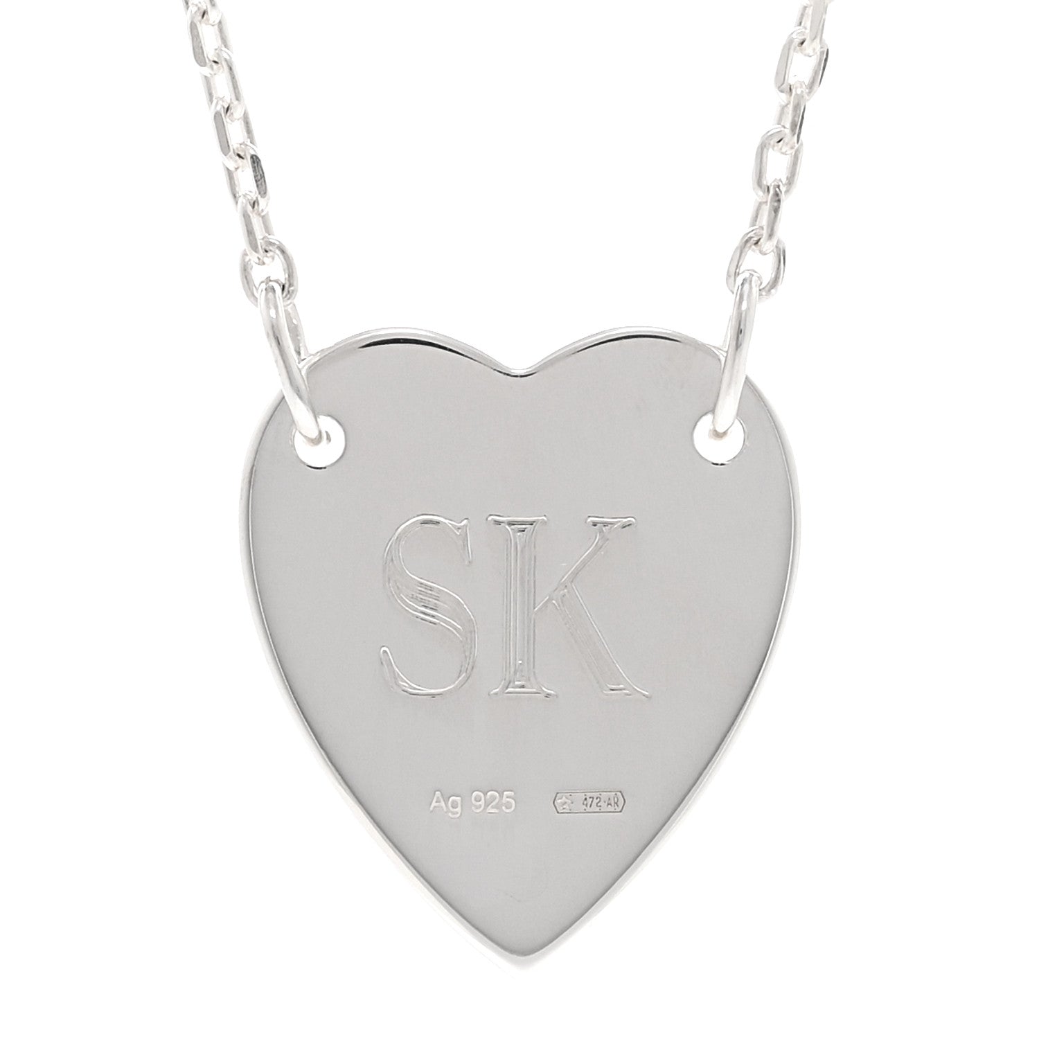 Gucci Sterling Silver Trademark Heart Pendant Necklace 4 of 6