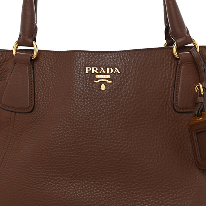 Prada Vitello Daino Side Pocket Tote Palissandro 7 of 13