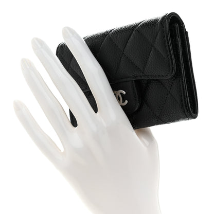 Chanel Caviar Quilted Flap Card Holder Wallet Black 2 of 8