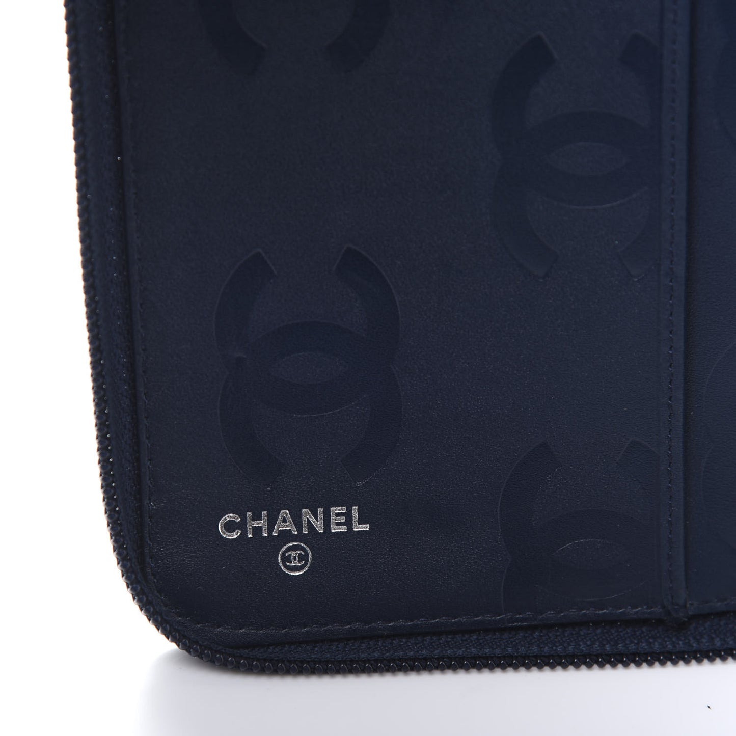 Calfskin Cambon Zip Around Organizer Wallet Navy