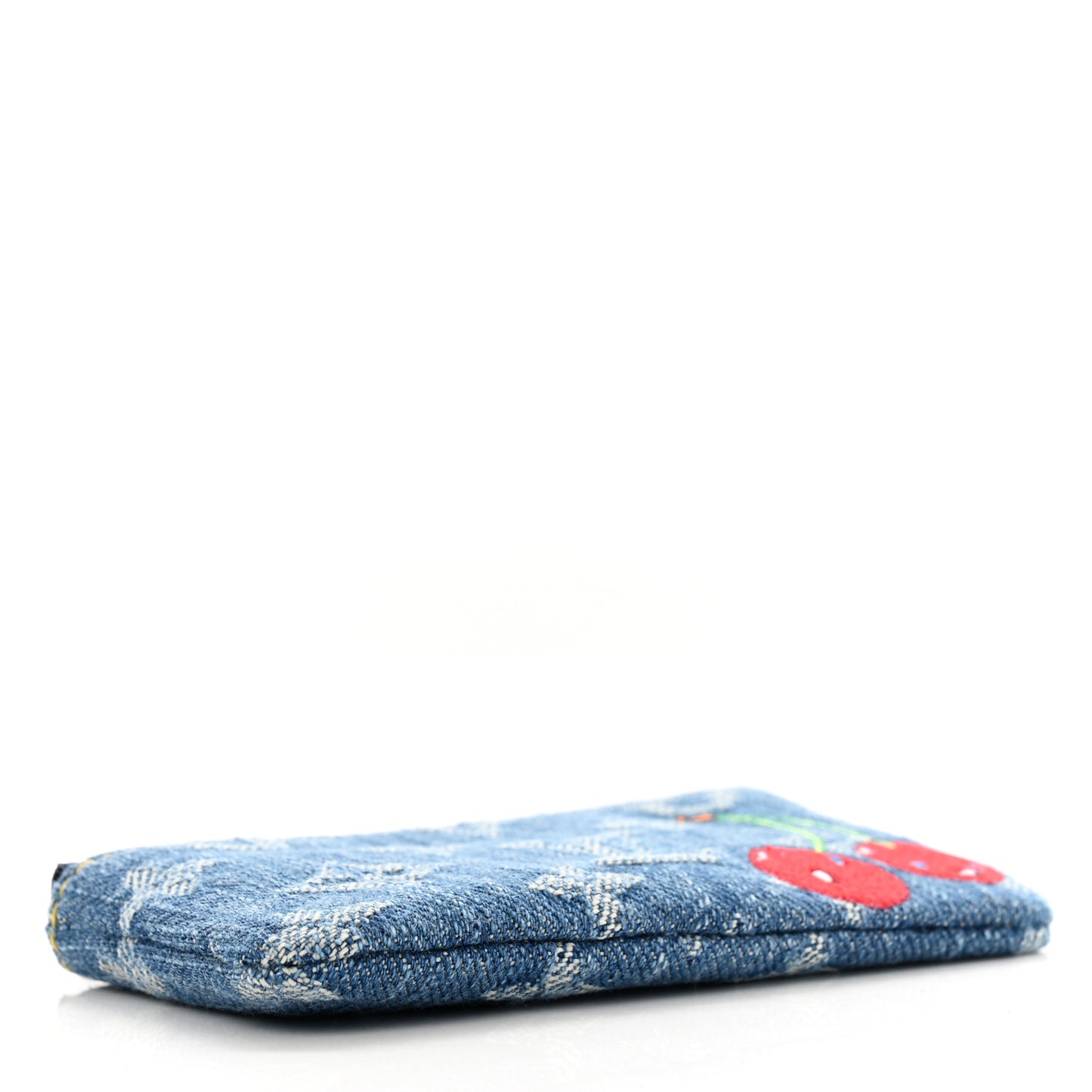 LV X TM Monogram Denim Cerises Key Pouch Blue