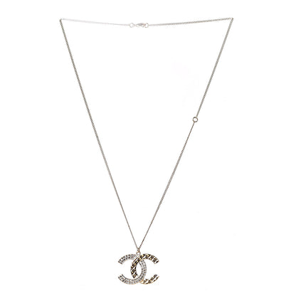 Chanel Baguette Crystal Quilted CC Pendant Necklace Gold 3 of 5