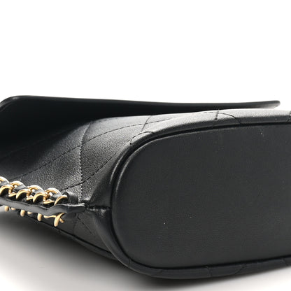 Chanel Calfskin Quilted Chain Small Hobo Bag Black 9 of 10