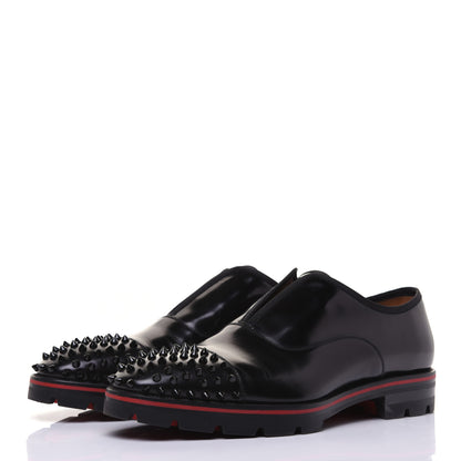 Christian Louboutin Calfskin Abrasivato Mens Alpha Pointe Spikes Flat Sneakers 43.5 Black 6 of 10