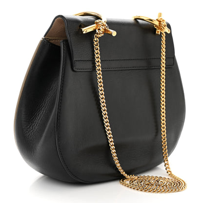 Chloe Snakeskin Smooth Calfskin Drew Shoulder Bag Beige Black 3 of 13