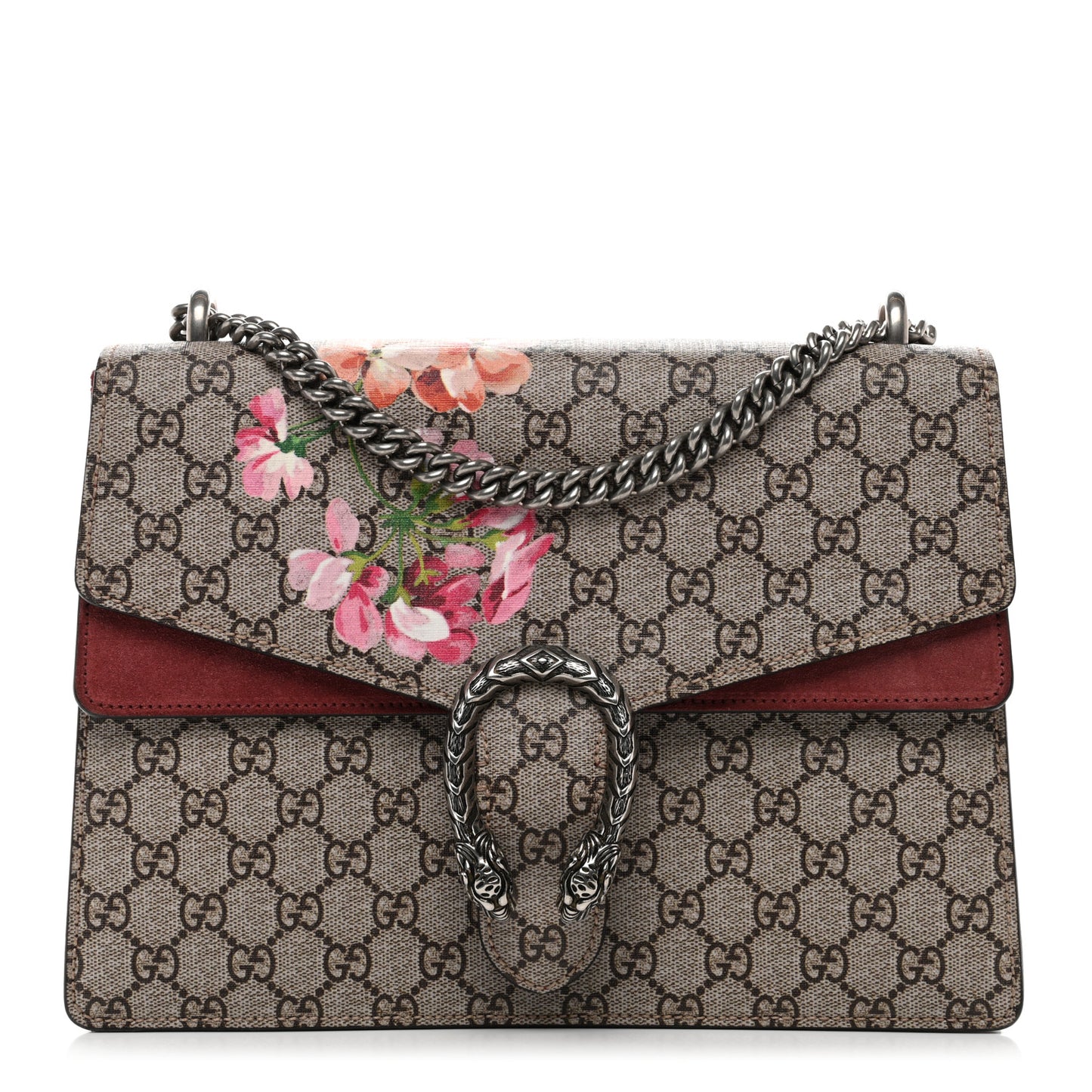 GG Supreme Monogram Blooms Medium Dionysus Shoulder Bag Beige Multicolor Dry Rose