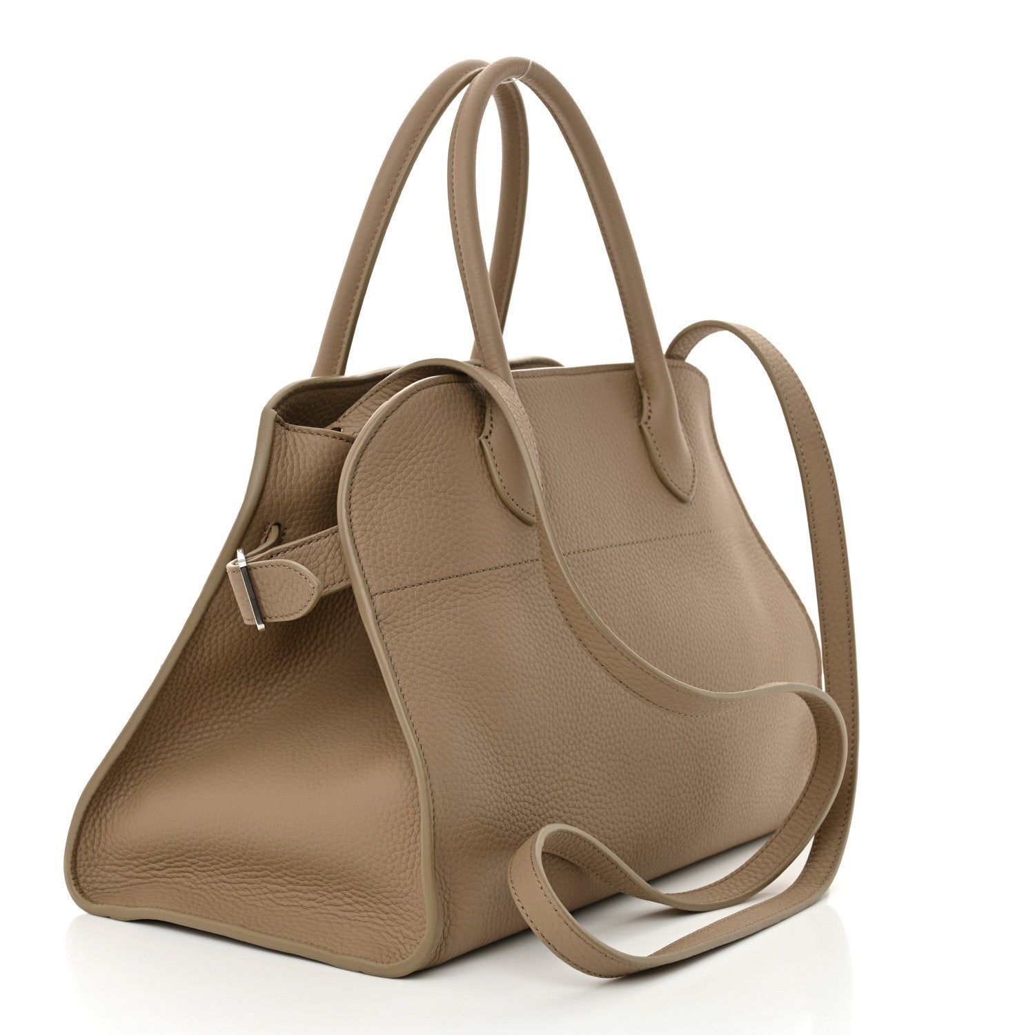 The Row Matte Grained Calfskin Soft Margaux 12 Dark Taupe 3 of 9