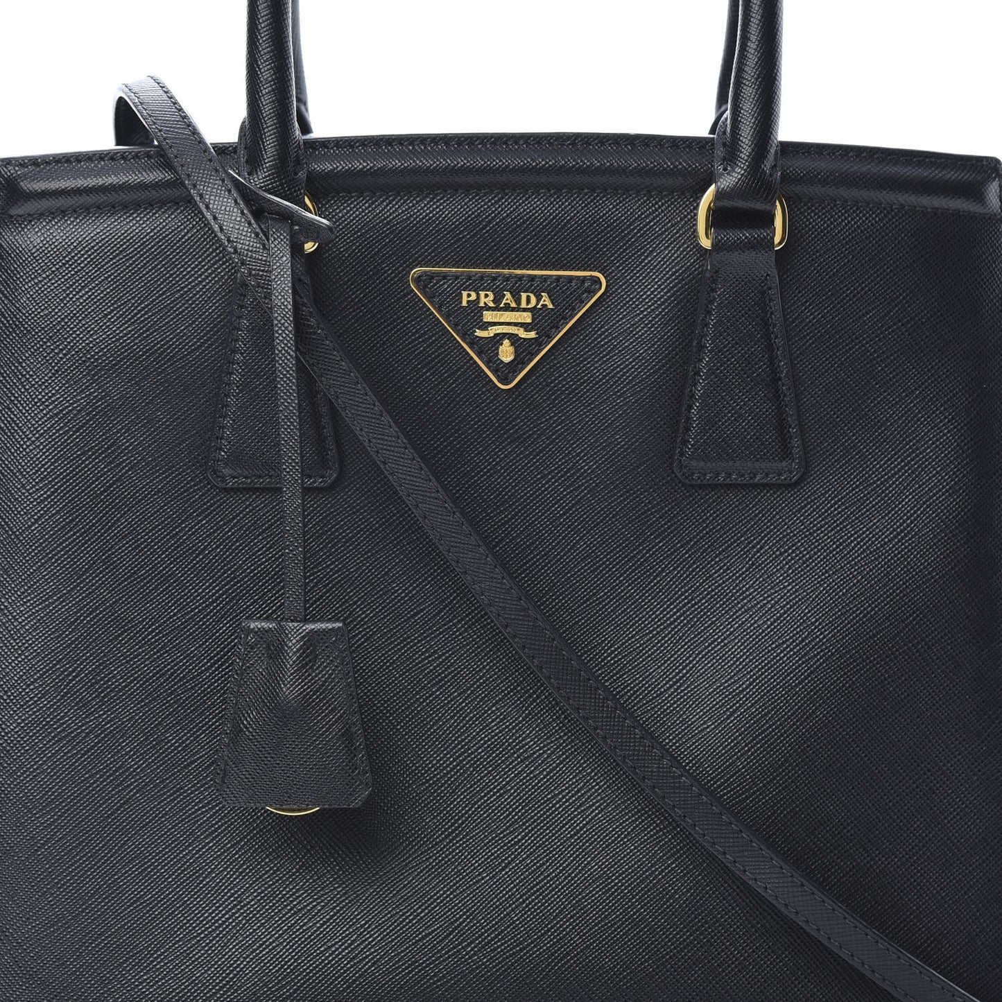 Saffiano Lux Small Parabole Tote Black
