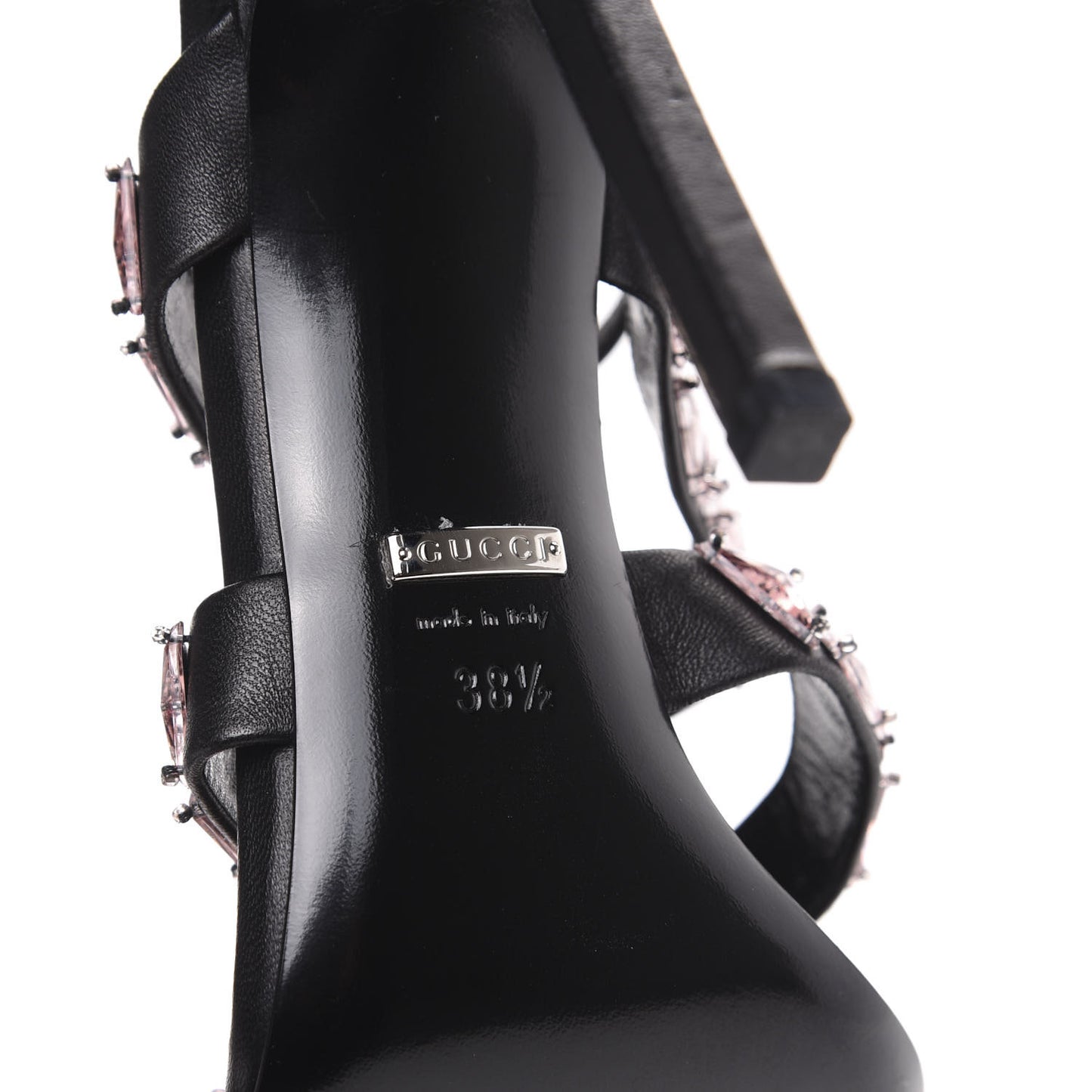 Napa Crystal Triple Band Sandal Heels 38.5 Black