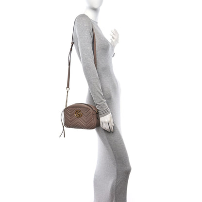 Gucci Calfskin Matelasse Small GG Marmont Chain Shoulder Bag Porcelain Rose 3 of 12