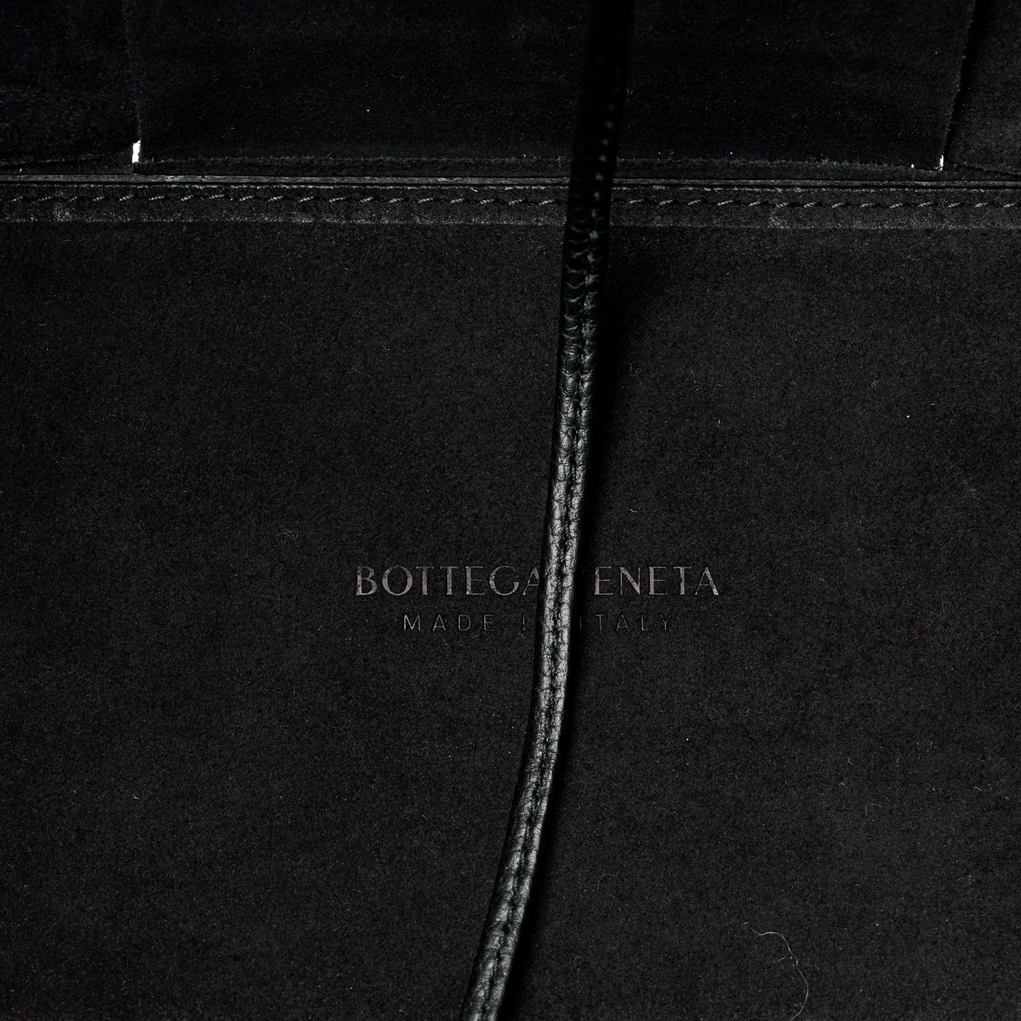 Grained Calfskin Intrecciato Small Arco Tote Black