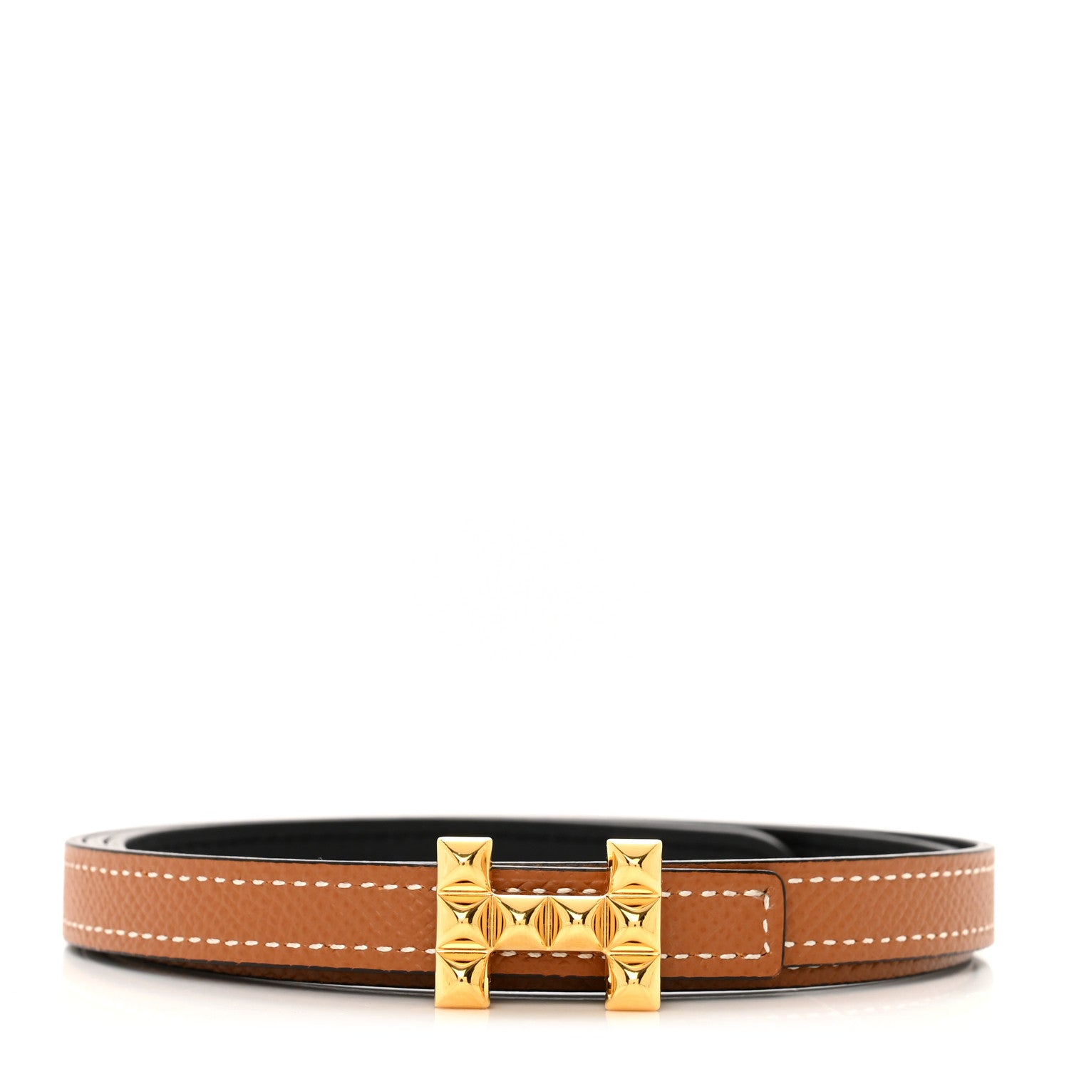 Hermes Epsom Swift 13mm Belt H Medor Belt 80 32 Gold Black 1 of 4