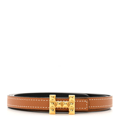 Hermes Epsom Swift 13mm Belt H Medor Belt 80 32 Gold Black 1 of 4