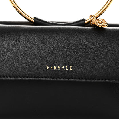 Versace Nappa Calfskin Medusa Ring Evening Clutch Bag Black 8 of 10