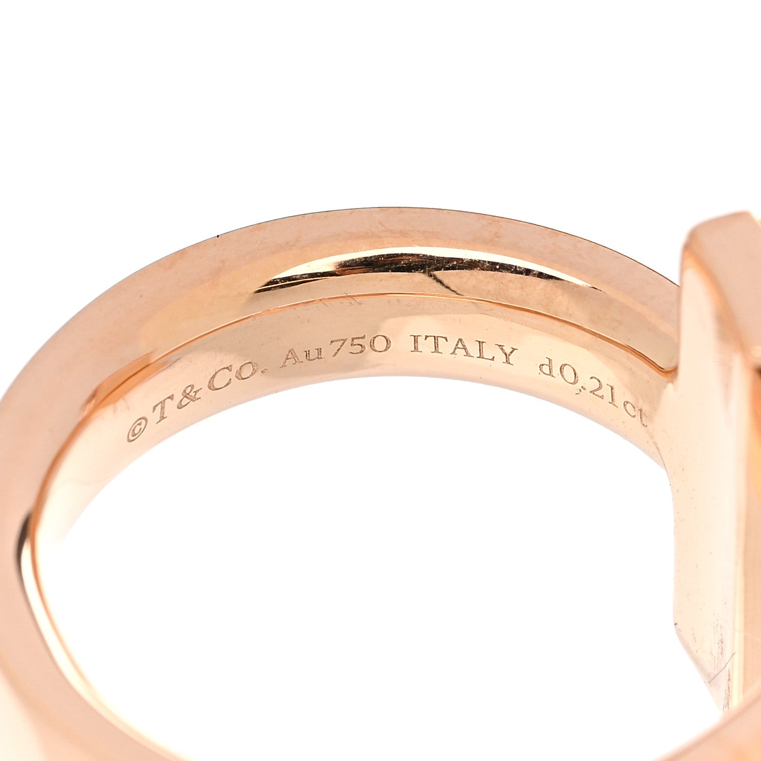 Tiffany 18K Rose Gold Diamond T T1 Ring 49 5 4 of 5
