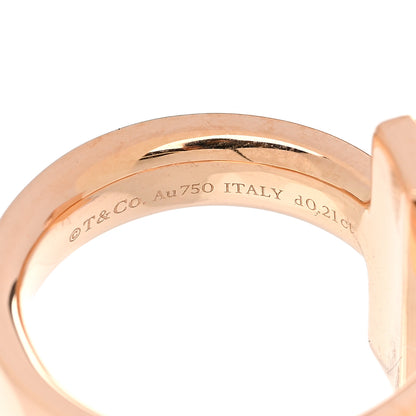 Tiffany 18K Rose Gold Diamond T T1 Ring 49 5 4 of 5