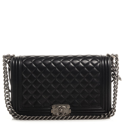Chanel Lambskin Quilted Large Boy Flap Black 1 of 9