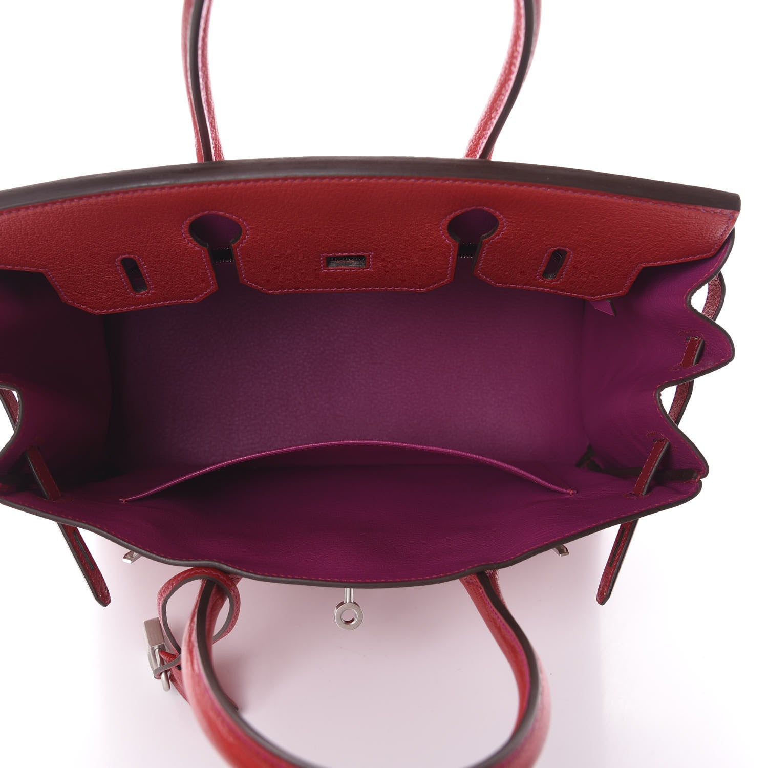 Hermes Chevre Mysore Horseshoe Birkin 30 Rouge Casaque Rose Pourpre 5 of 10