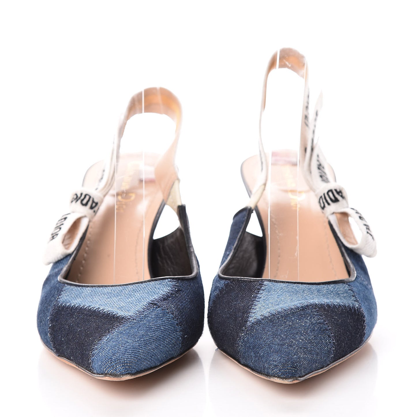 Denim Ribbon Patchwork J'Adior Slingback 65mm Pumps 39.5 Deep Blue