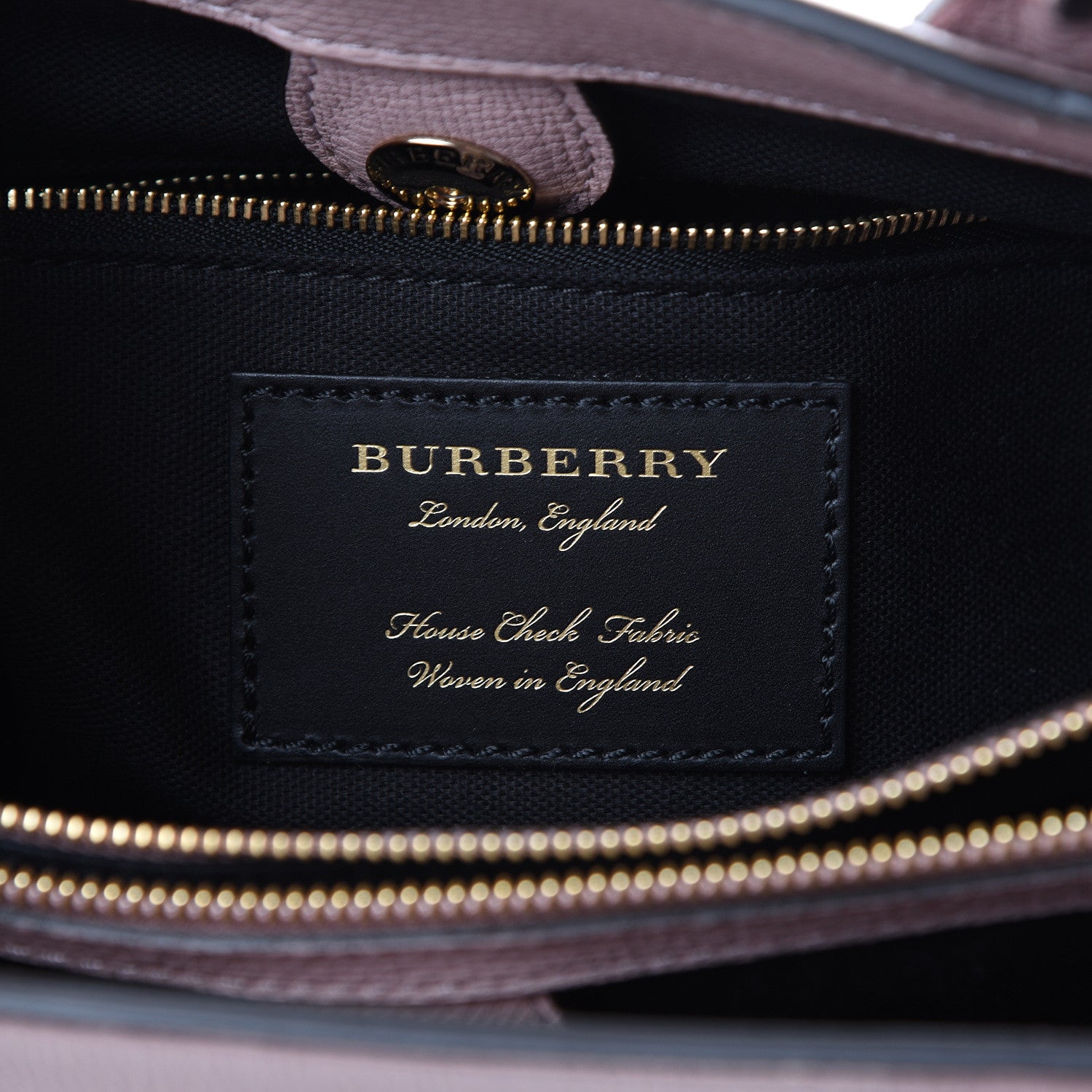 Burberry Grainy Calfskin House Check Medium Banner Tote Pale Orchid 5 of 9