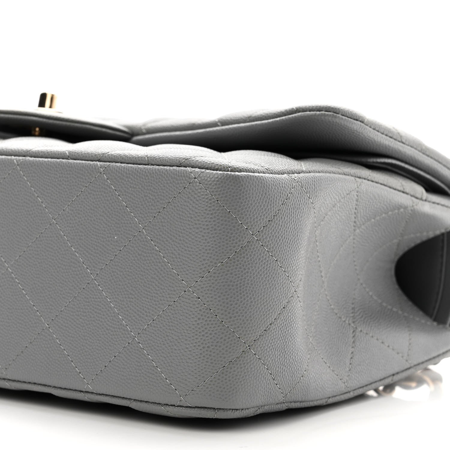 Chanel Caviar Quilted Jumbo Double Flap Grey 10 of 11