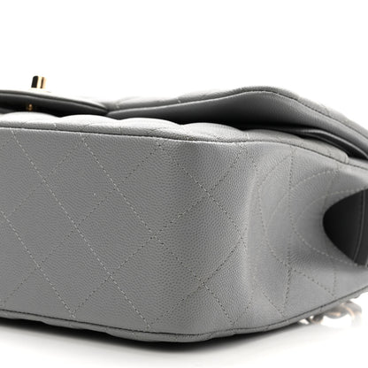 Chanel Caviar Quilted Jumbo Double Flap Grey 10 of 11