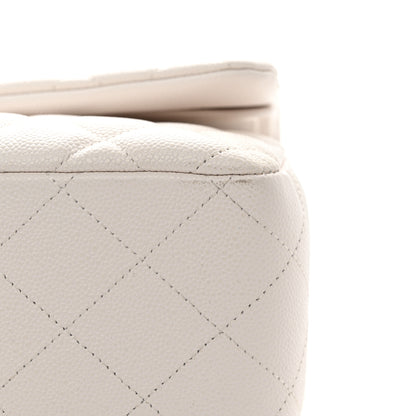 Chanel Caviar Quilted Jumbo Double Flap White 11 of 11