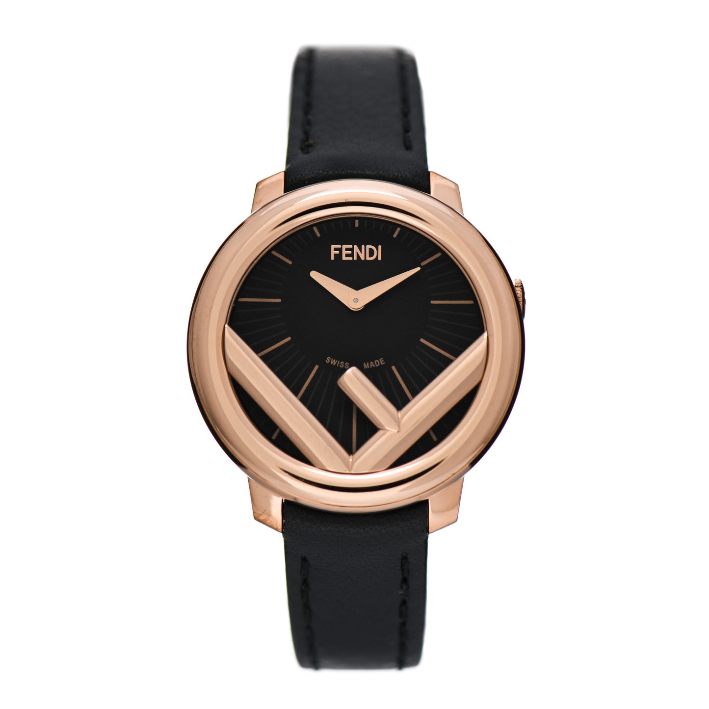 Stainless Steel Calfskin 28mm Run Away Quartz Watch Black