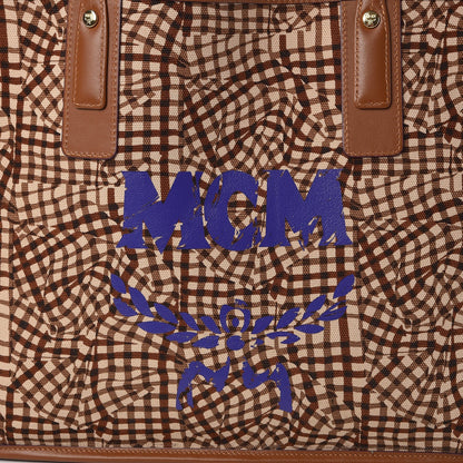 MCM Visetos Medium Liz Reversible Shopper Tote Cognac 13 of 16